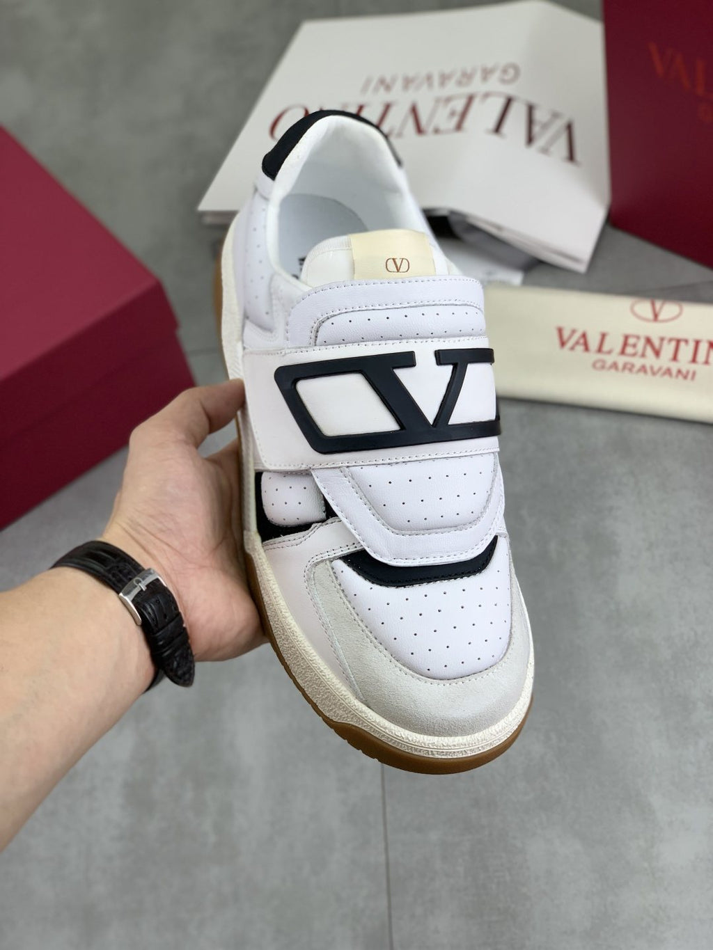 Valentino Double-Strap Low-Top Sneakers — model