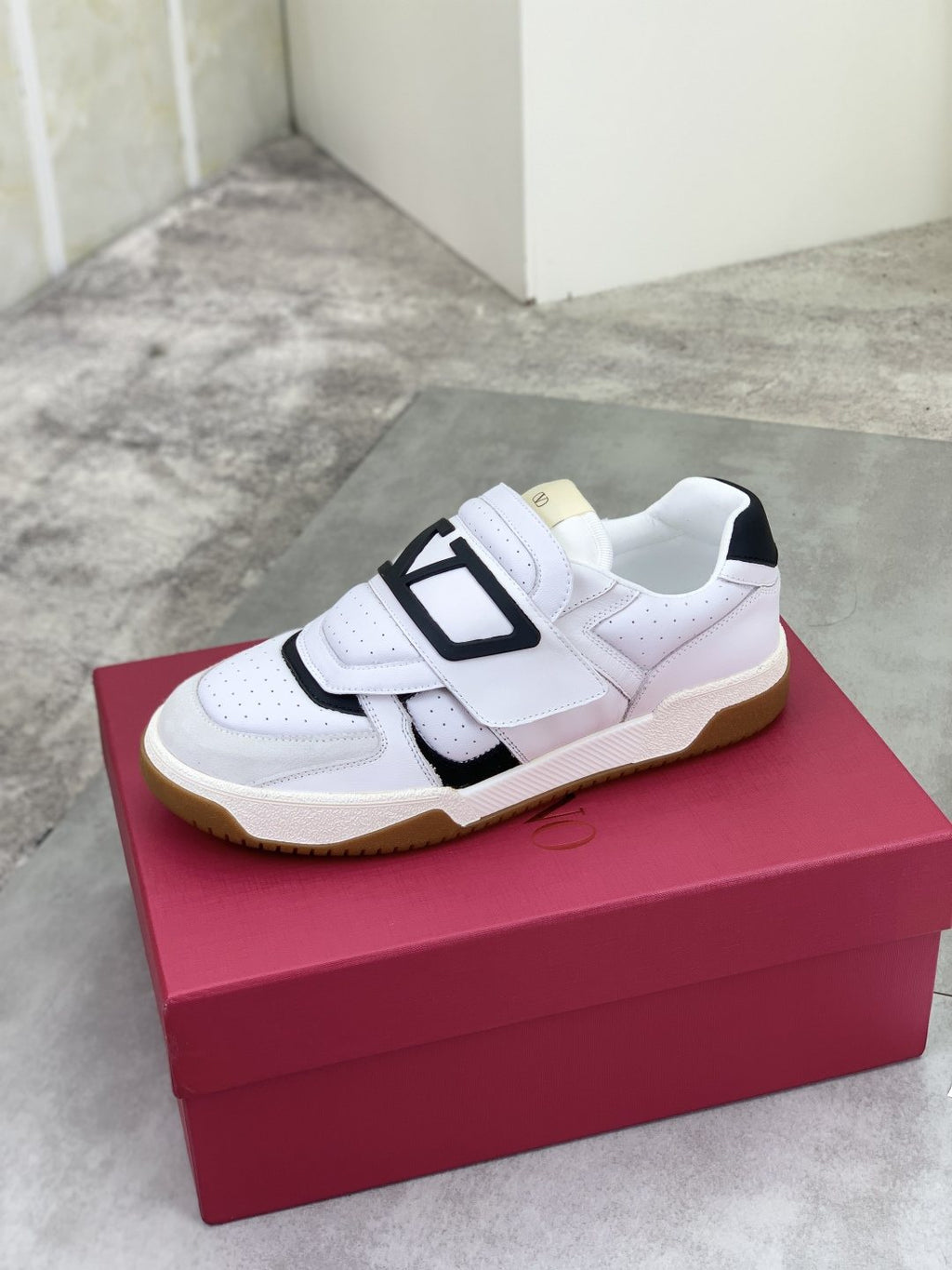 Valentino Double-Strap Low-Top Sneakers — side