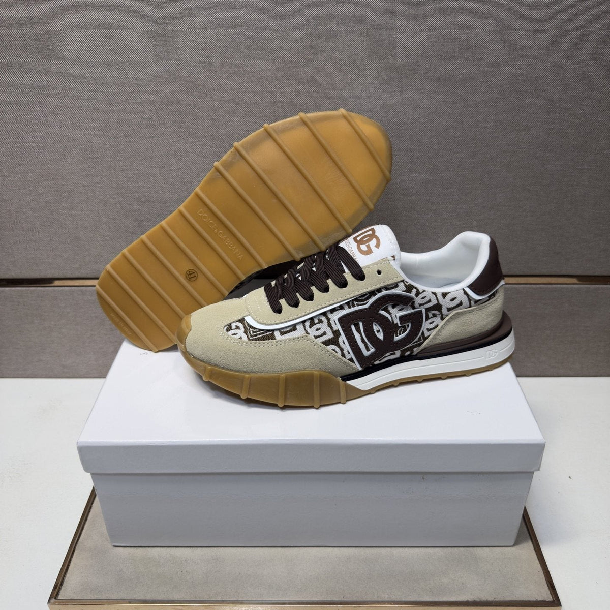 Dolce & Gabbana Patterned Panel Low-Top Sneakers — side