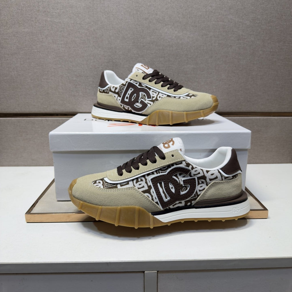 Dolce & Gabbana Patterned Panel Low-Top Sneakers — side