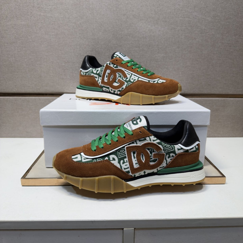 Dolce & Gabbana Patterned Panel Low-Top Sneakers — side