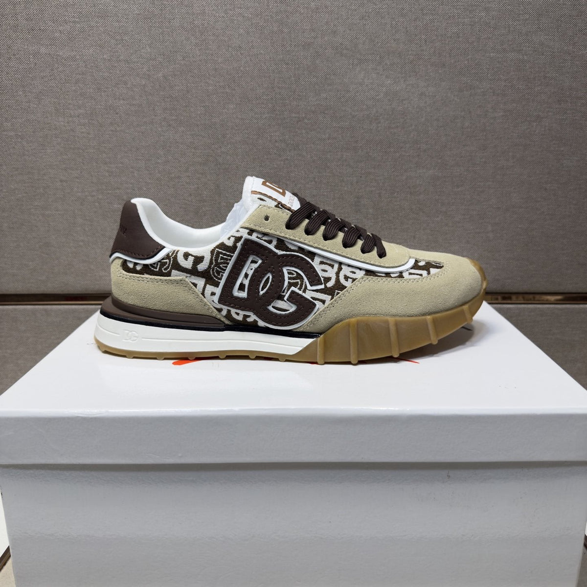 Dolce & Gabbana Patterned Panel Low-Top Sneakers — side