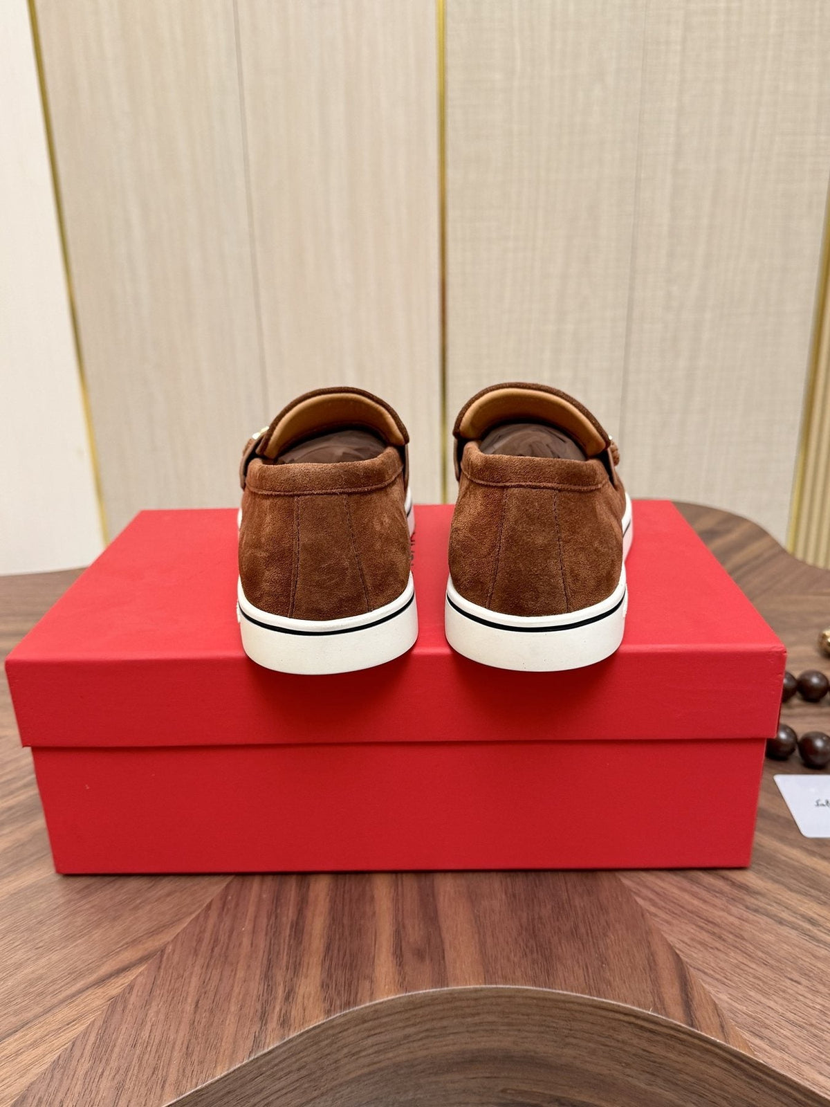 Salvatore Ferragamo Men's Strap-Detail Slip-On Shoes — back