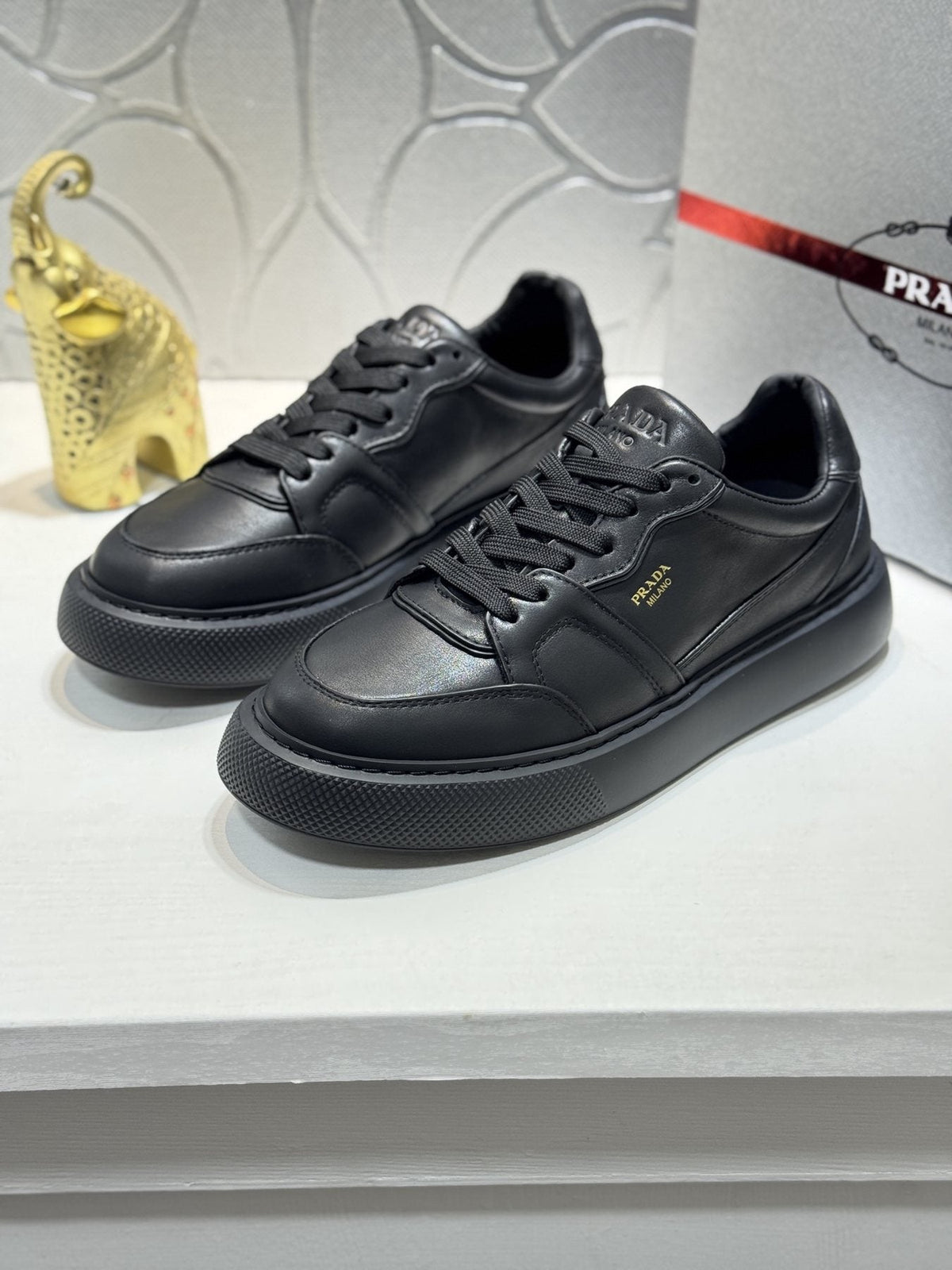 Prada Men's Paneled Lace-Up Sneakers — front