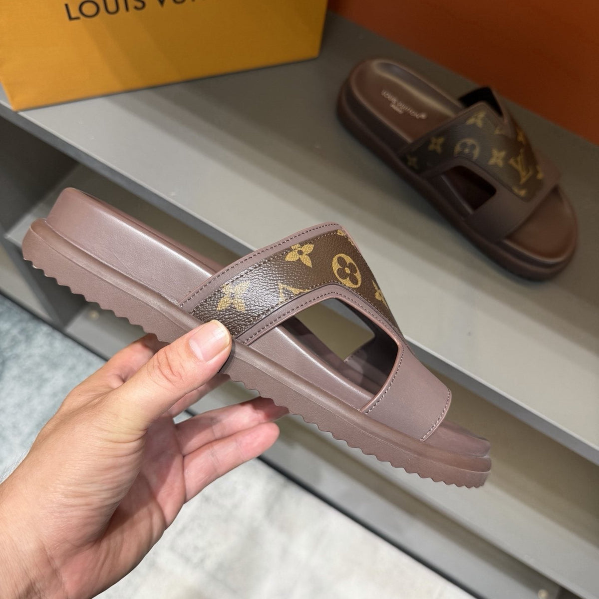 Louis Vuitton Oasis Men's Slide Sandals — model