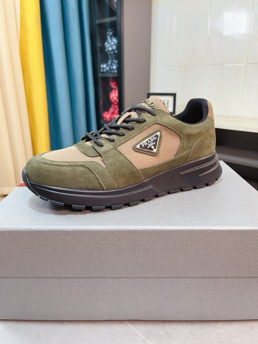 Prada Men's Paneled Low-Top Sneakers — front
