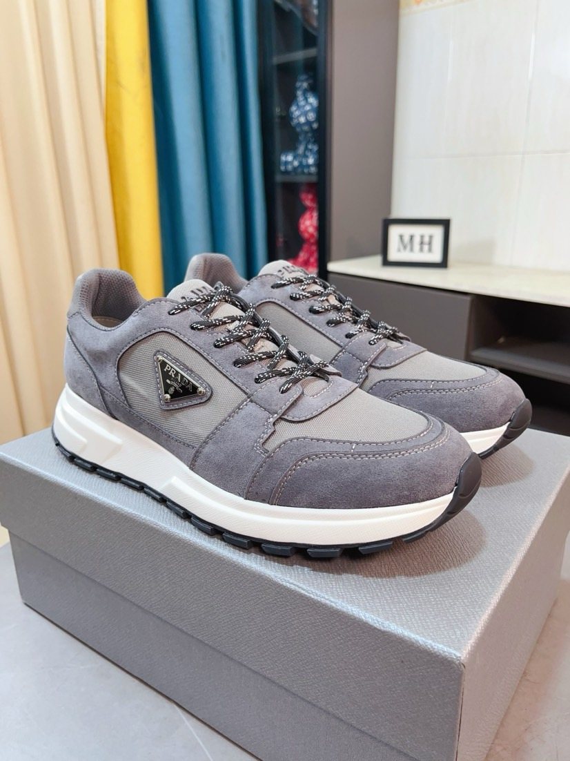 Prada Men's Paneled Low-Top Sneakers — hero