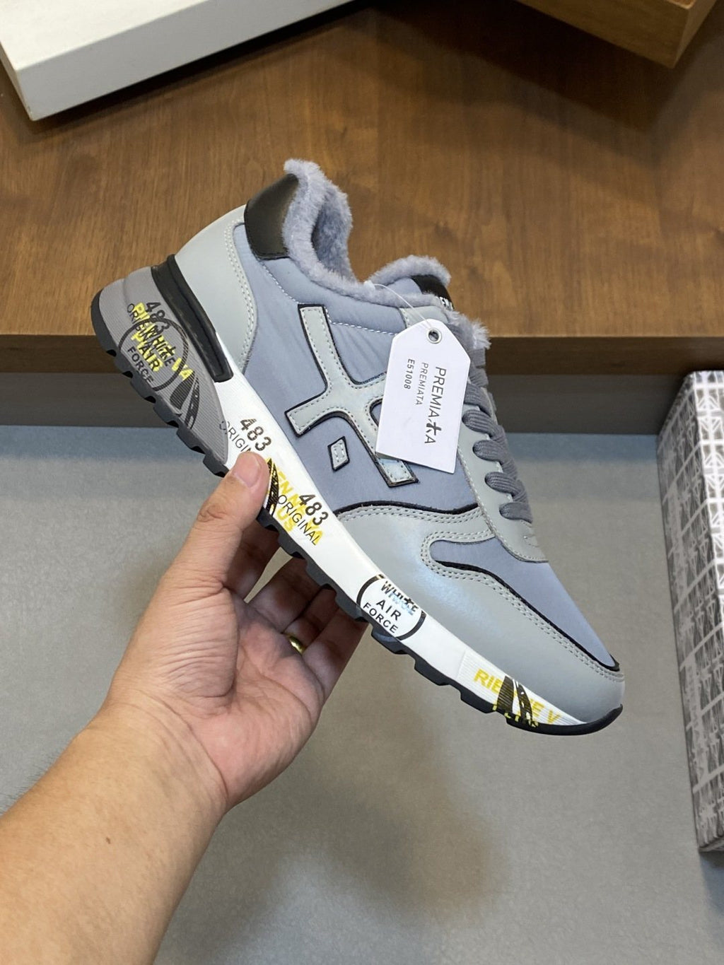 Premiata Graphic Side Lace-Up Sneakers — model