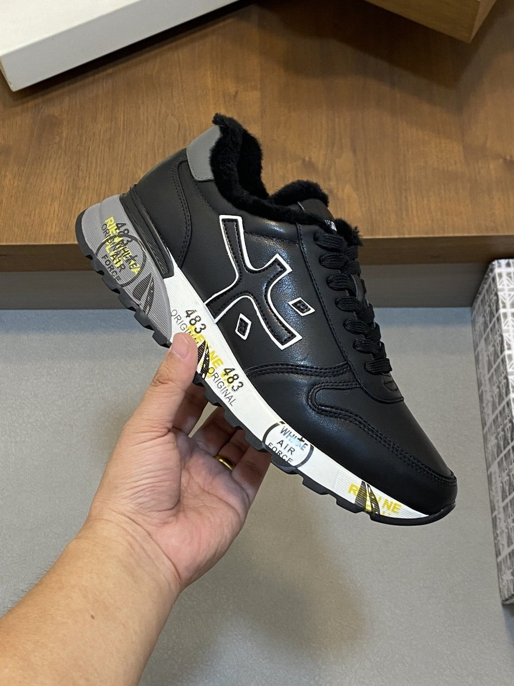 Premiata Graphic Side Lace-Up Sneakers — model