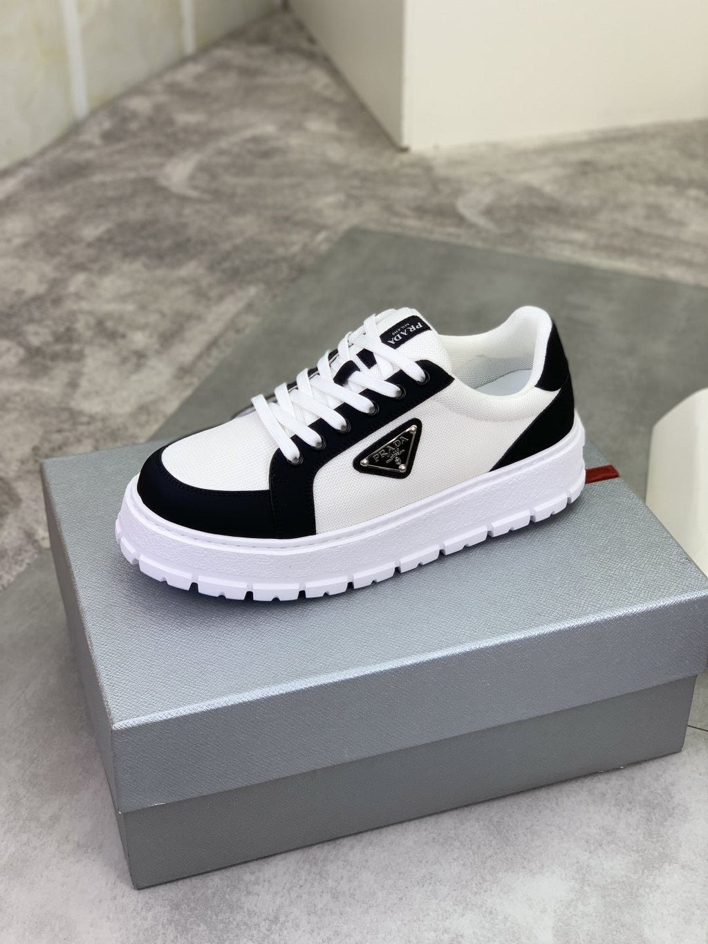 Prada Paneled Lug-Sole Sneakers — side