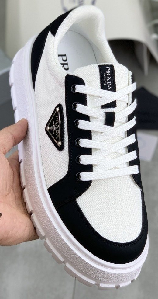 Prada Paneled Lug-Sole Sneakers — front