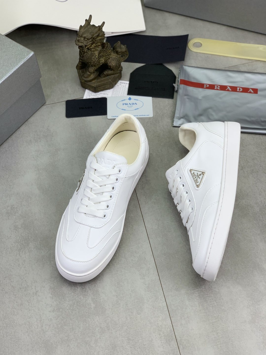 Prada Paneled Low-Top Sneakers — side