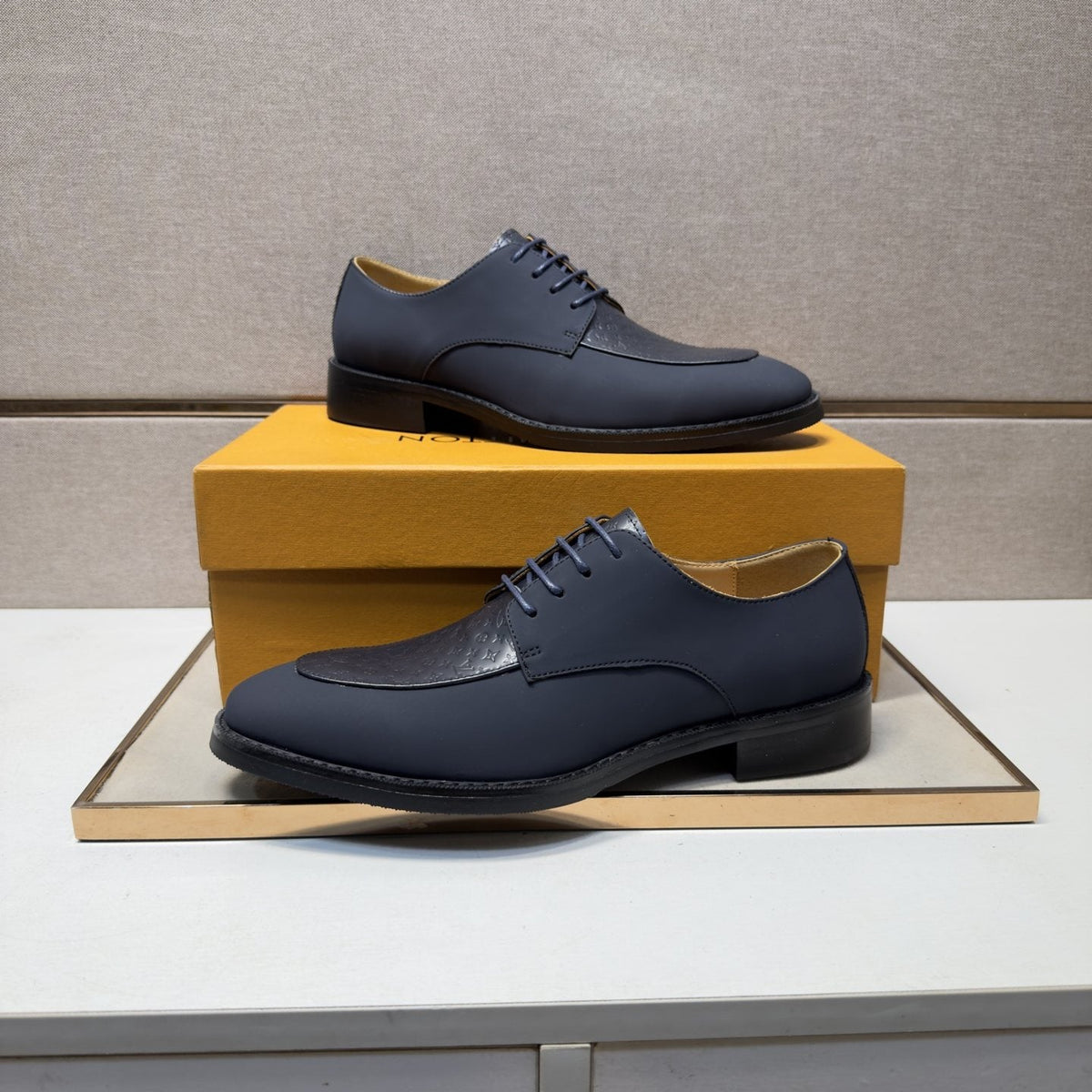Louis Vuitton Textured Vamp Lace-Up Dress Shoes — side
