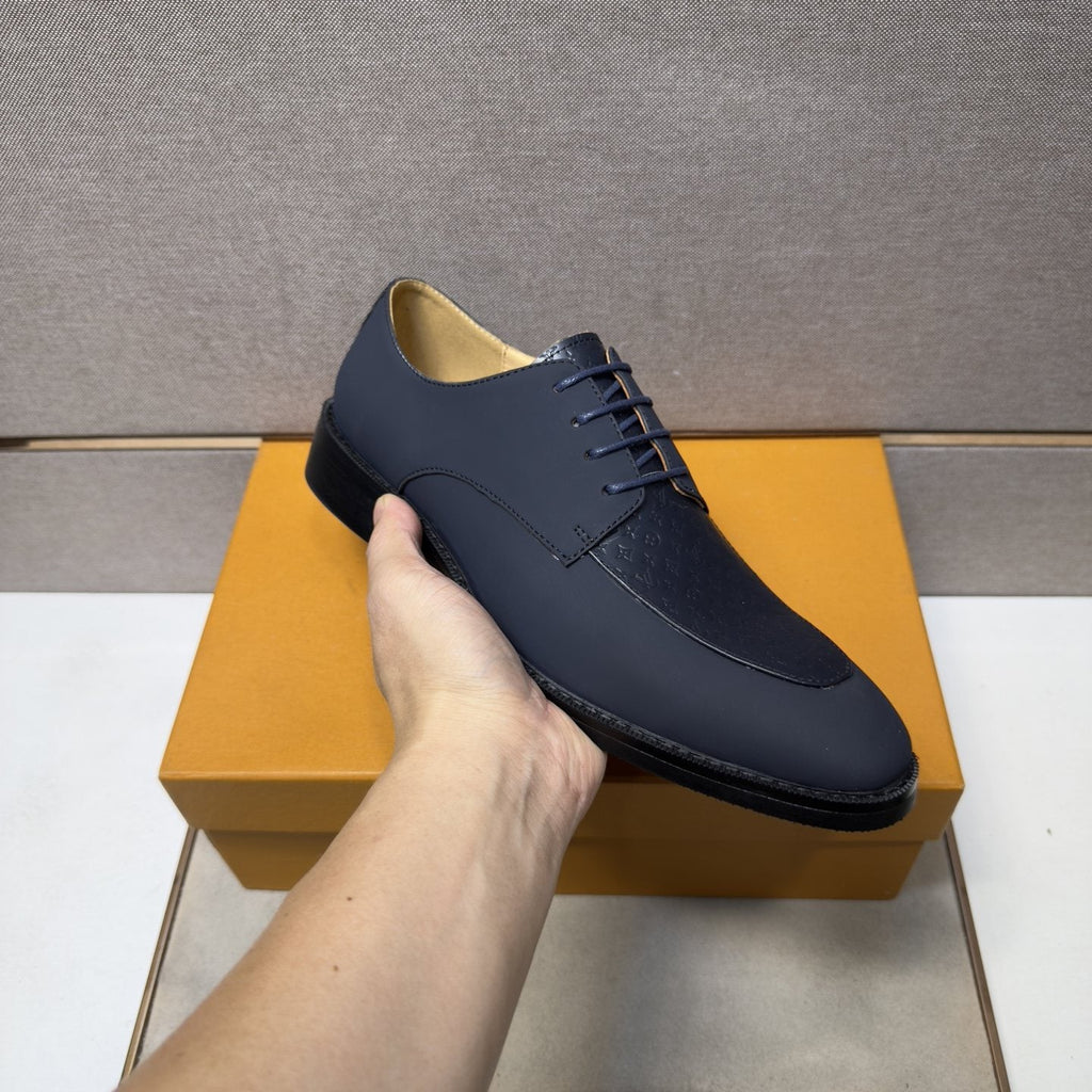 Louis Vuitton Textured Vamp Lace-Up Dress Shoes — model