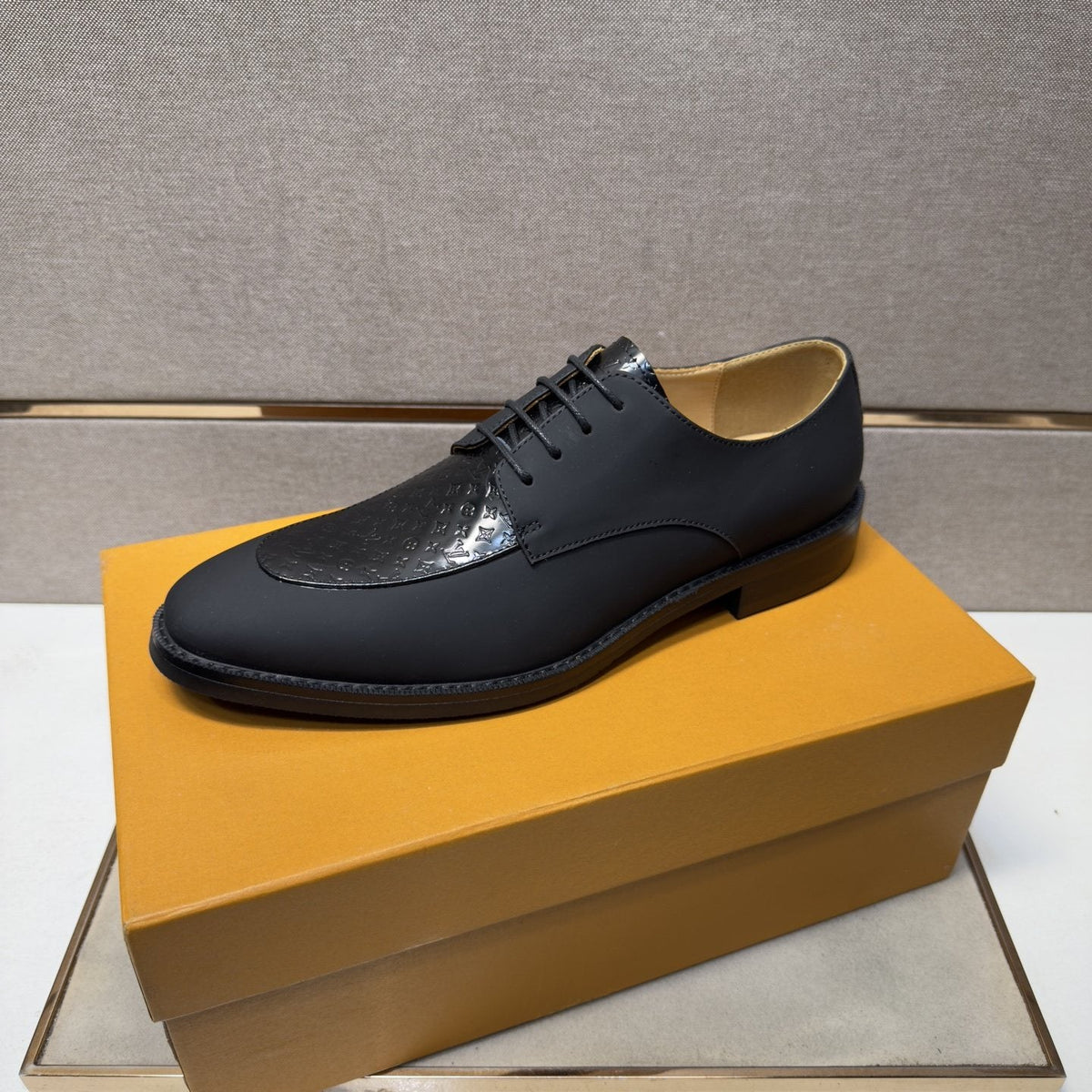 Louis Vuitton Textured Vamp Lace-Up Dress Shoes — side