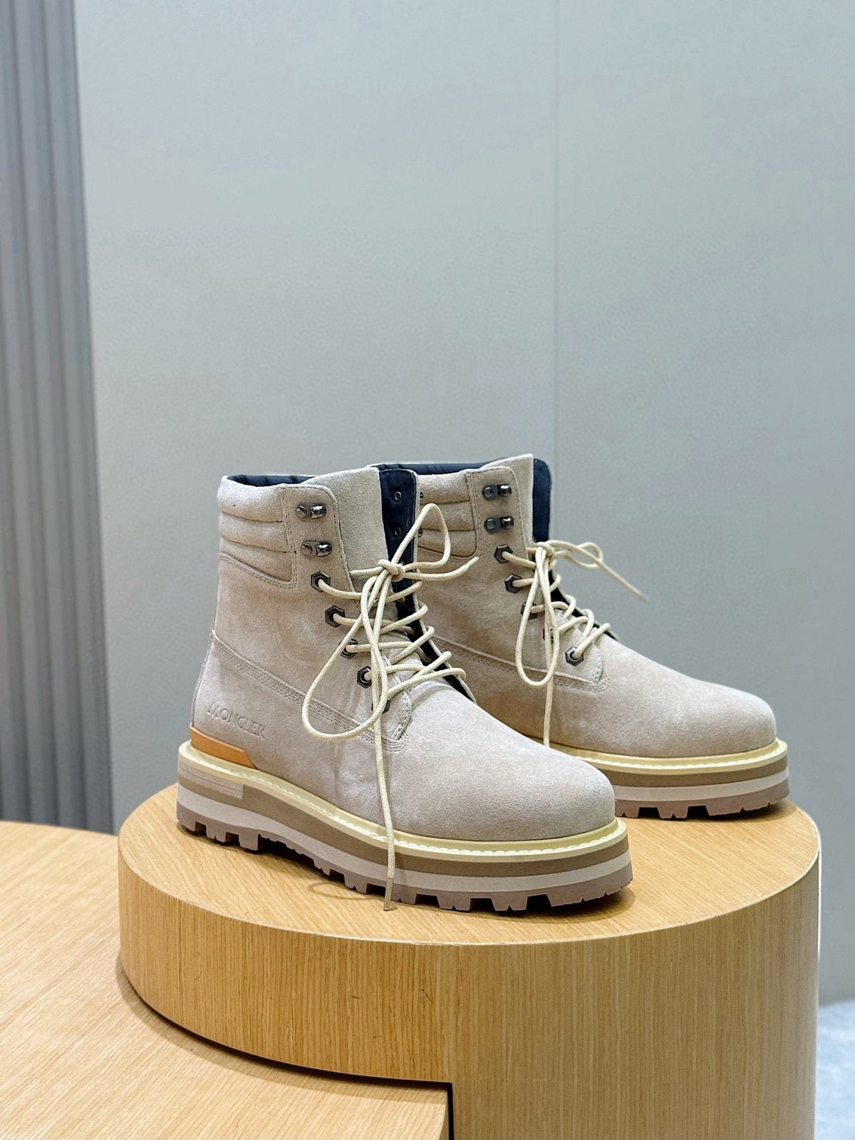 Moncler Men's Suede Lace-Up Ankle Boots — front