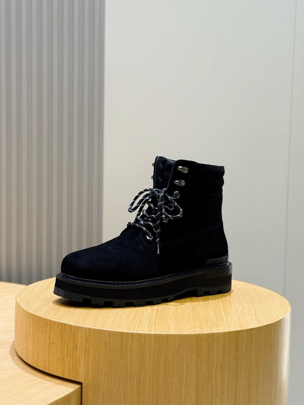 Moncler Men's Suede Lace-Up Ankle Boots — side