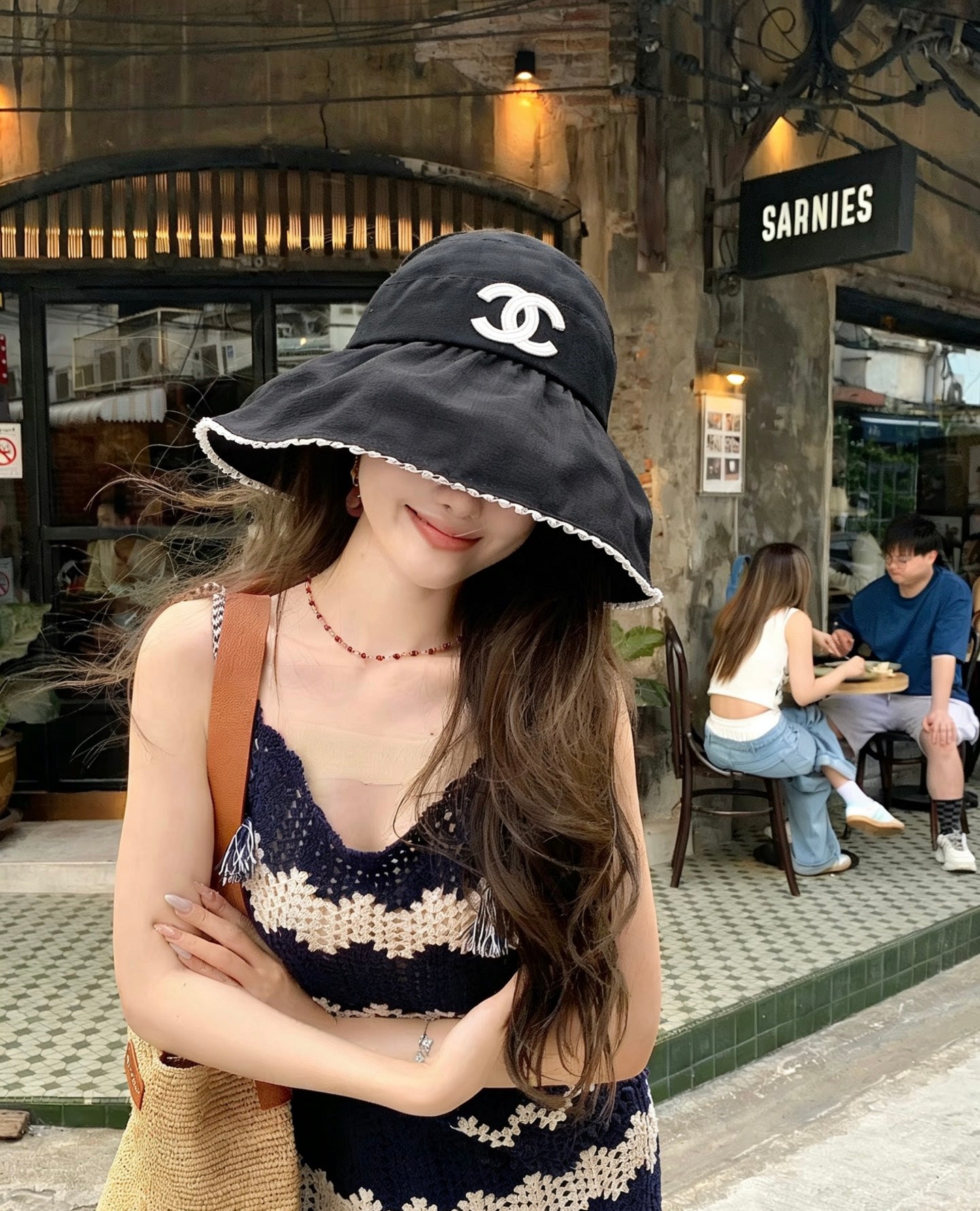 CHANEL Quilted Sun Visor Hat