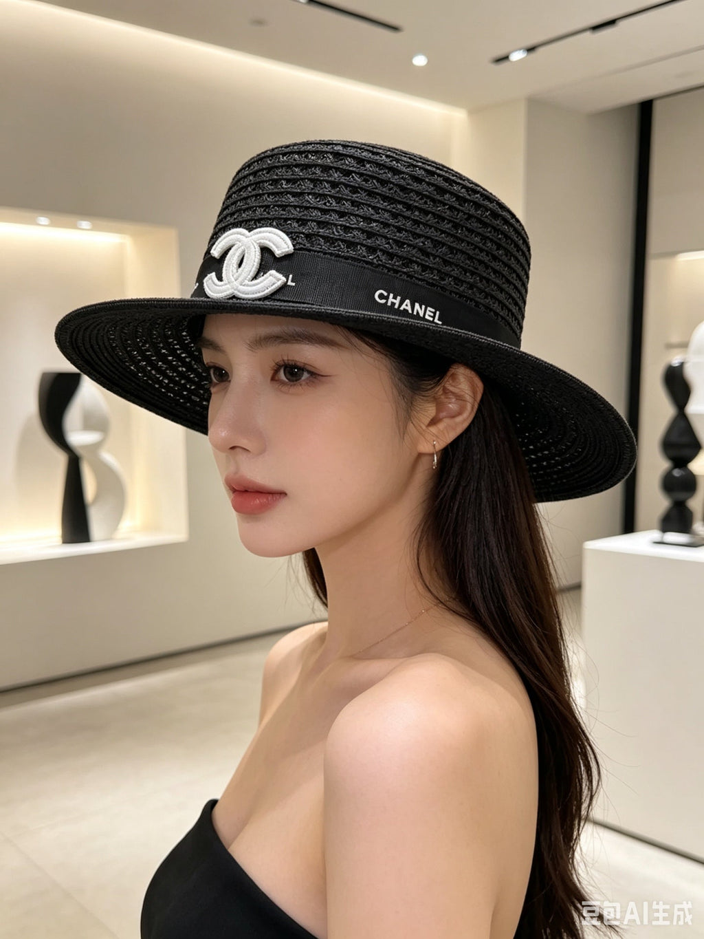 CHANEL Flat-Top Baseball Cap