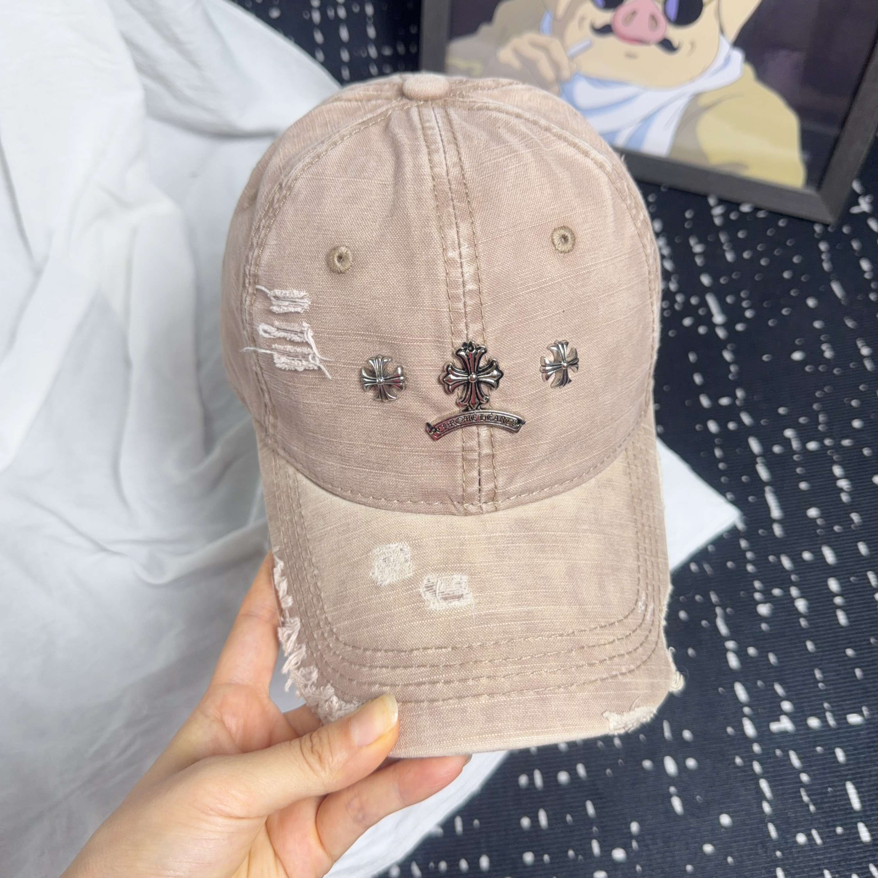 Chrome Hearts Vintage Distressed Baseball Cap