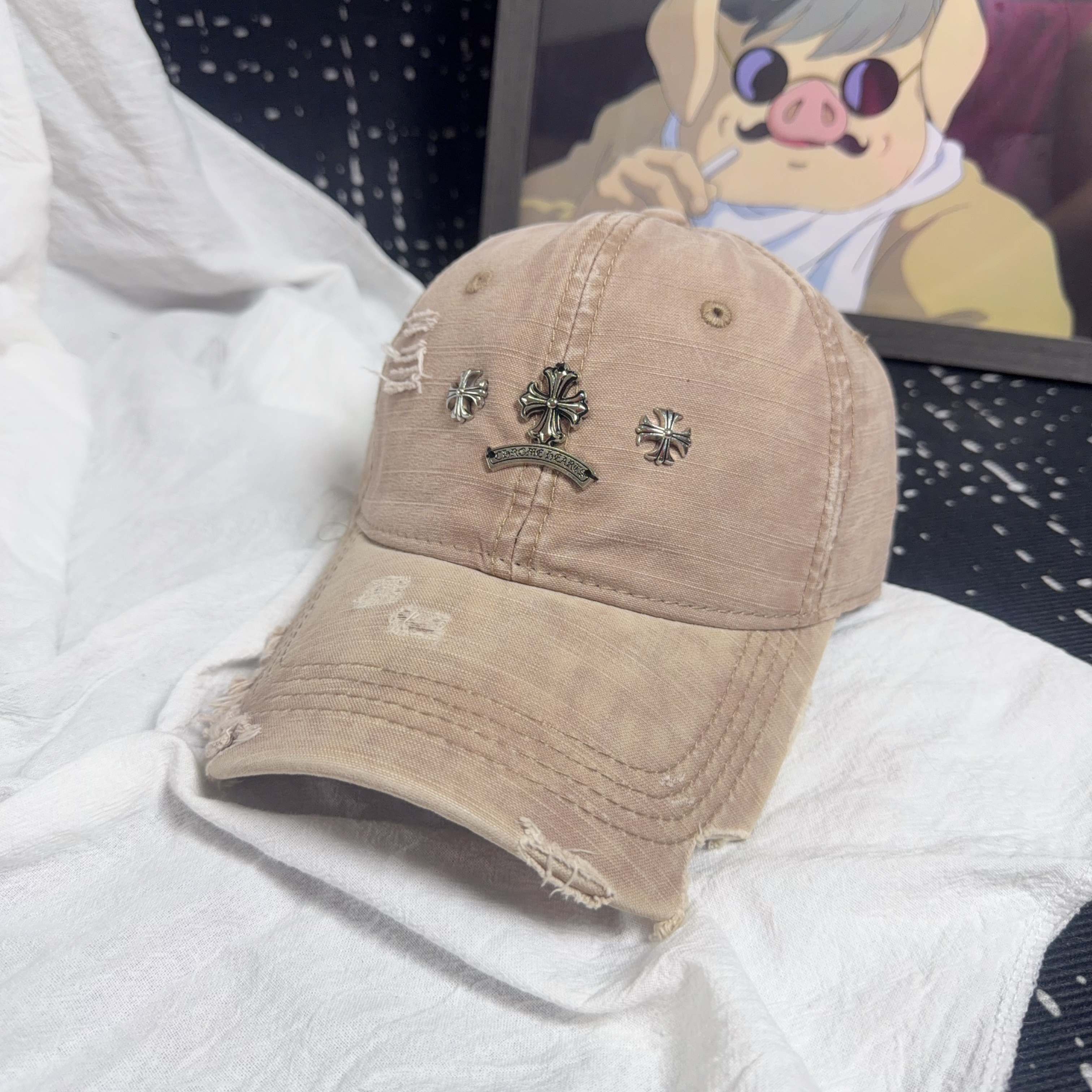 Chrome Hearts Vintage Distressed Baseball Cap